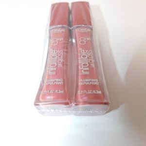 2 L'Oreal infallible Le Gloss 8 Hr Plumping #206